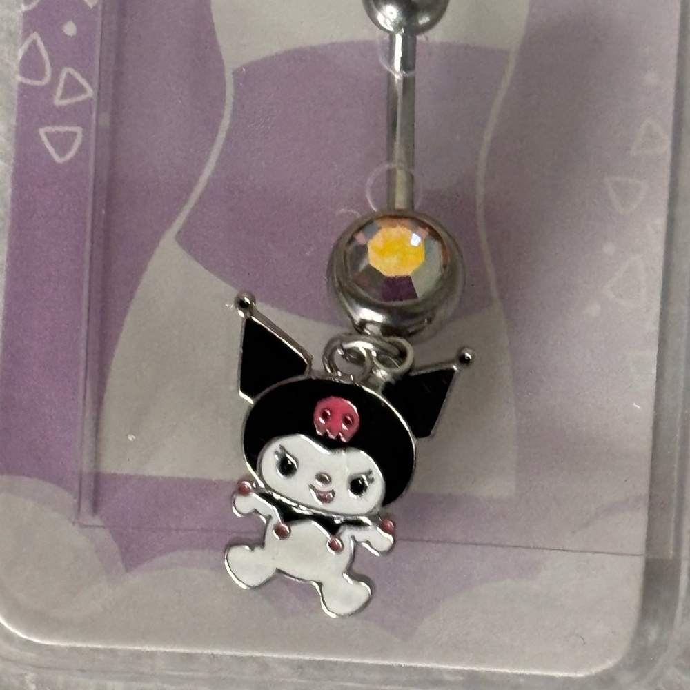 Belly Ring Claire’s KUROMI Sanrio Hello Kitty Kuromi Stainless Steel Post - Picture 4 of 4